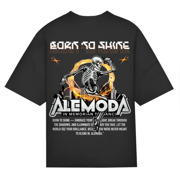 Urban Style Oversize Unisex Tee – Dancing Skeleton | Rundhals