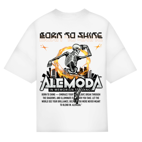 Urban Style Oversize Unisex Tee – Dancing Skeleton | Rundhals