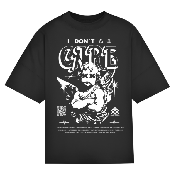 Urban Style Oversize Unisex Tee – I Don´t Care | Rundhals